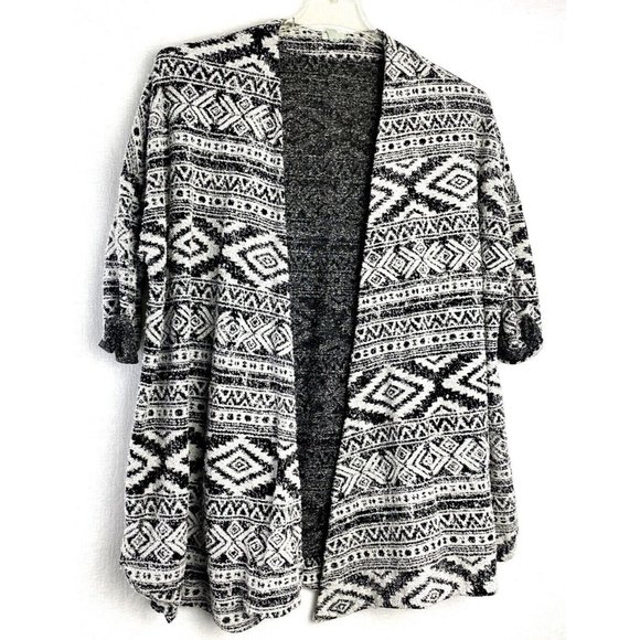 Ecote Urban Outfitters Open Cardigan Sweater Womens Sz S Geometric Boho Gray - Picture 1 of 10